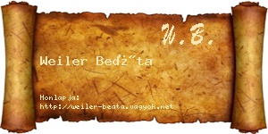 Weiler Beáta névjegykártya